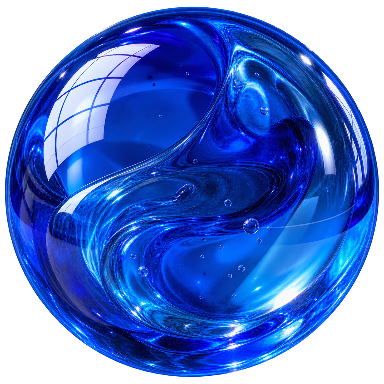 Blue glass sphere